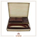 ست سه تیکه چرم طبیعی گاوی کد 2874